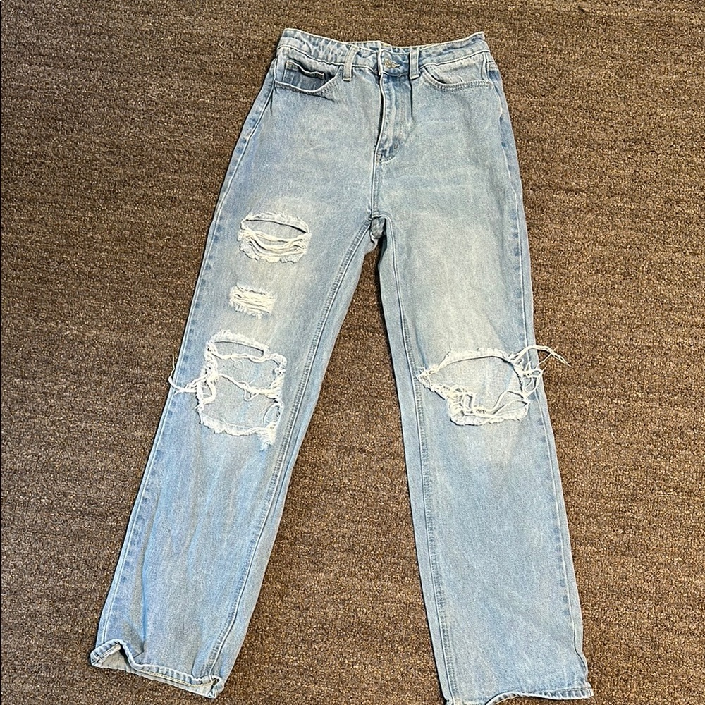 Distressed Light Blue Jeans
